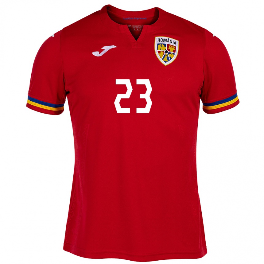 Kids Football Romania Alexandru Roșca #23 Red Away Jersey 24-26 T-Shirt Za