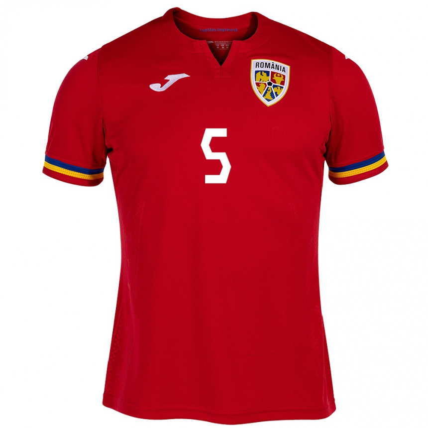 Kids Football Romania Ümit Akdağ #5 Red Away Jersey 24-26 T-Shirt Za