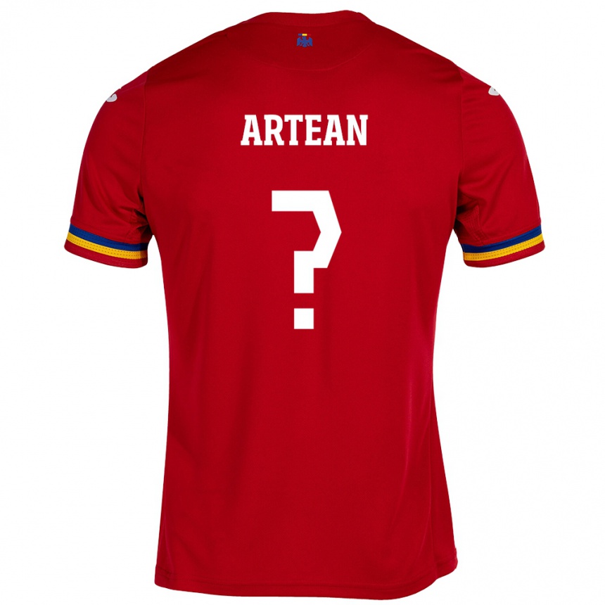 Kids Football Romania Andrei Artean #0 Red Away Jersey 24-26 T-Shirt Za