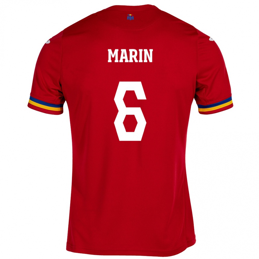 Kids Football Romania Marius Marin #6 Red Away Jersey 24-26 T-Shirt Za