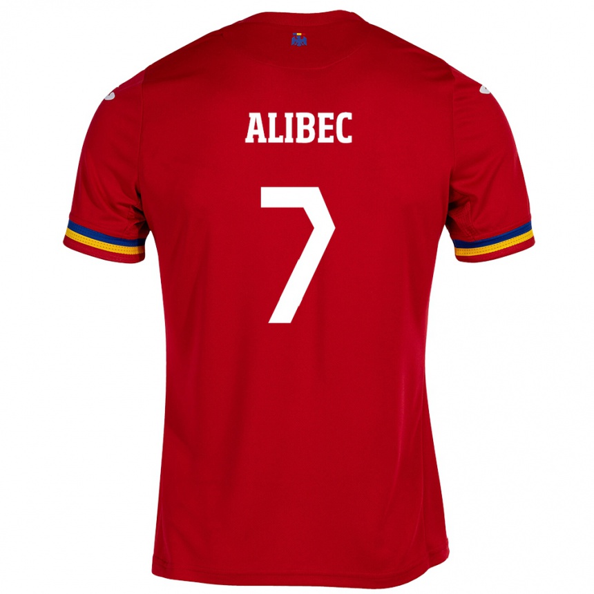 Kids Football Romania Denis Alibec #7 Red Away Jersey 24-26 T-Shirt Za