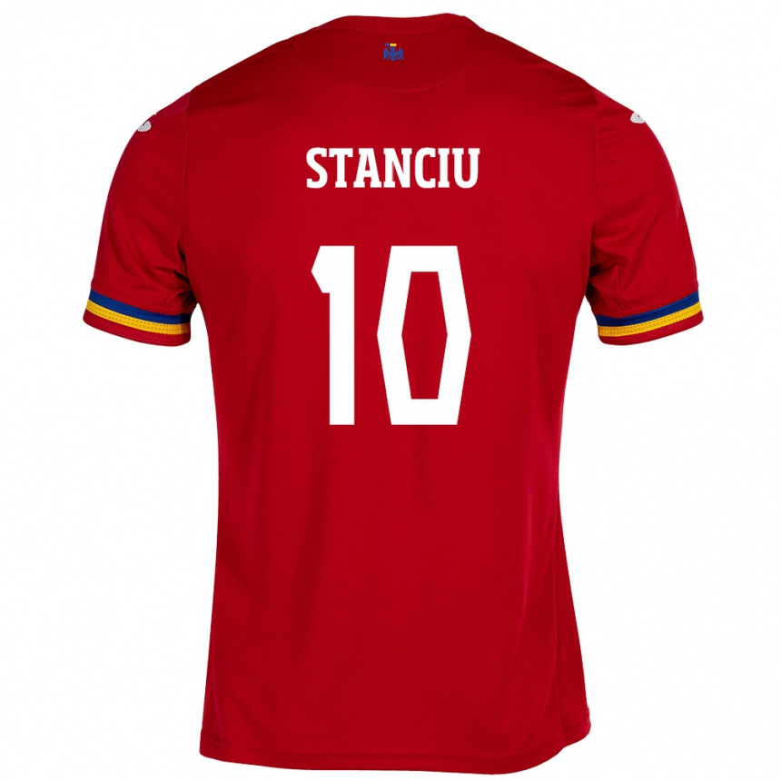 Kids Football Romania Nicolae Stanciu #10 Red Away Jersey 24-26 T-Shirt Za