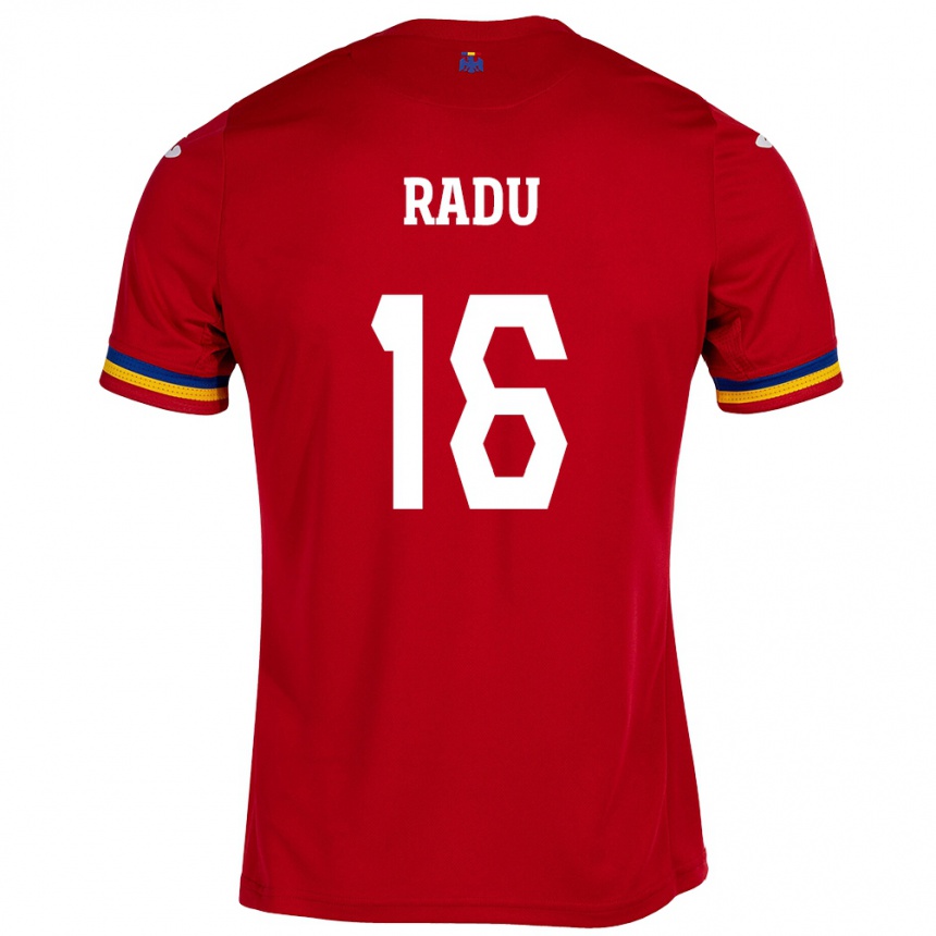 Kids Football Romania Andrei Radu #16 Red Away Jersey 24-26 T-Shirt Za