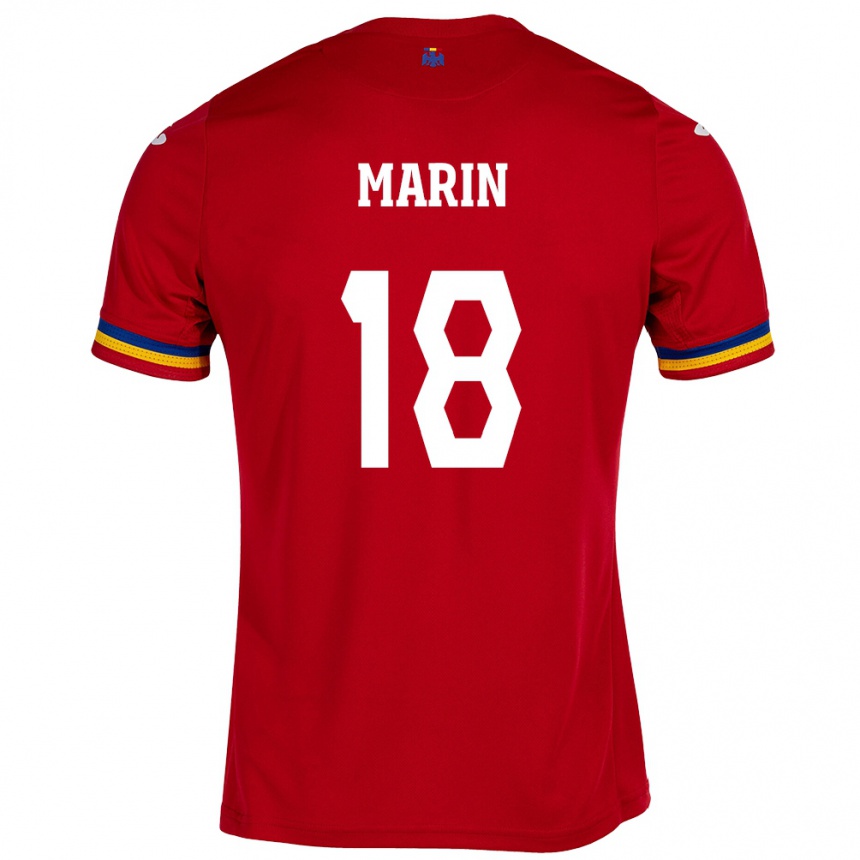 Kids Football Romania Răzvan Marin #18 Red Away Jersey 24-26 T-Shirt Za