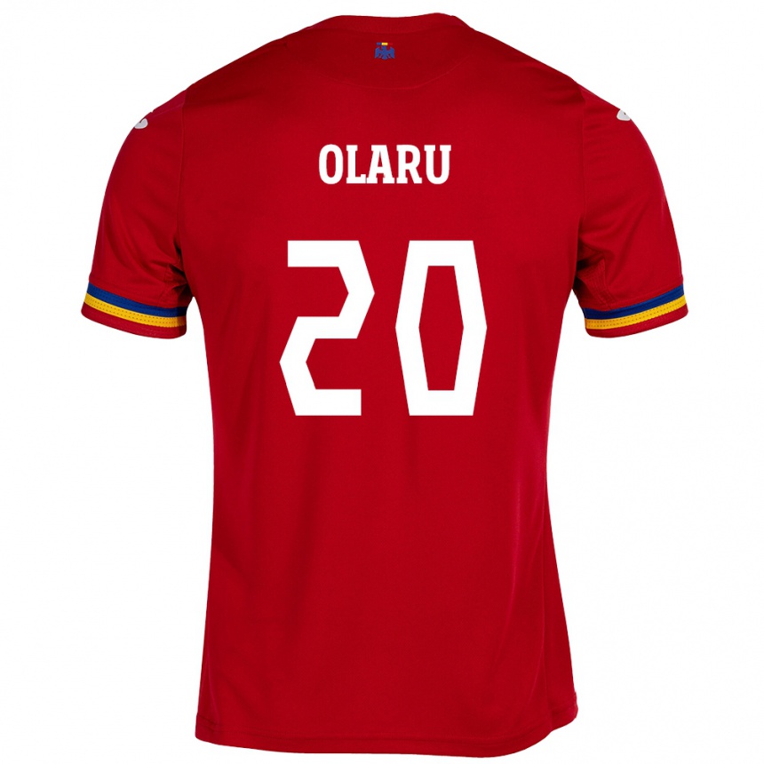 Kids Football Romania Darius Olaru #20 Red Away Jersey 24-26 T-Shirt Za