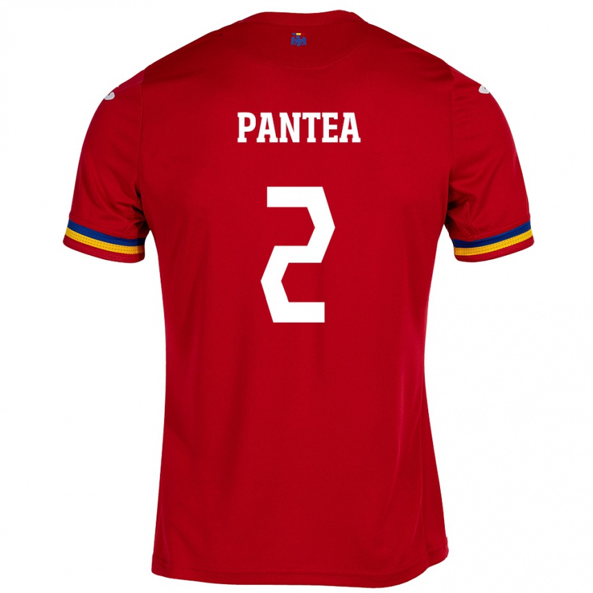 Kids Football Romania Alexandru Pantea #2 Red Away Jersey 24-26 T-Shirt Za