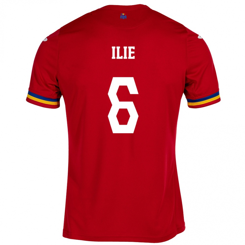 Kids Football Romania Matei Ilie #6 Red Away Jersey 24-26 T-Shirt Za