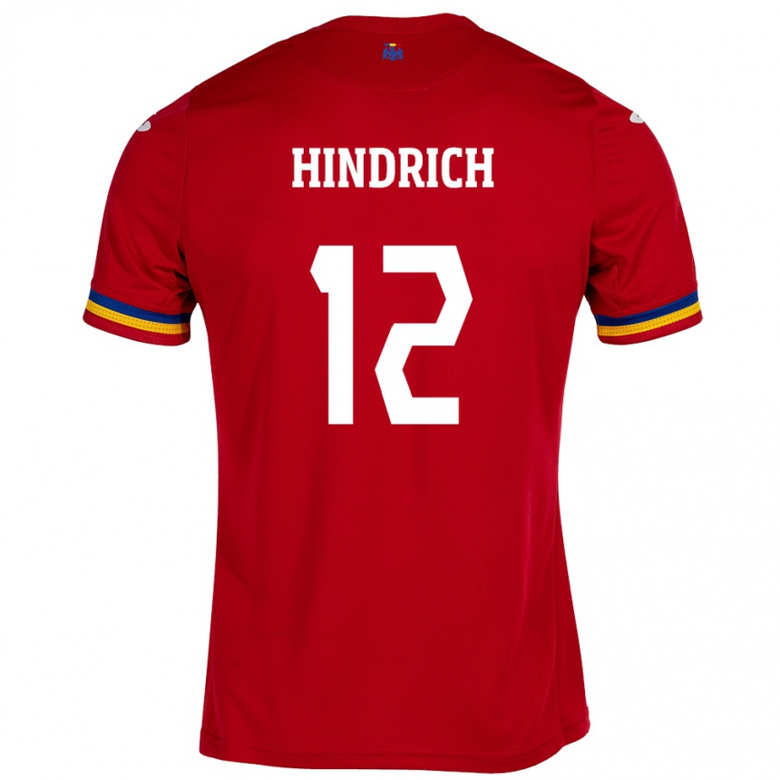 Kids Football Romania Otto Hindrich #12 Red Away Jersey 24-26 T-Shirt Za