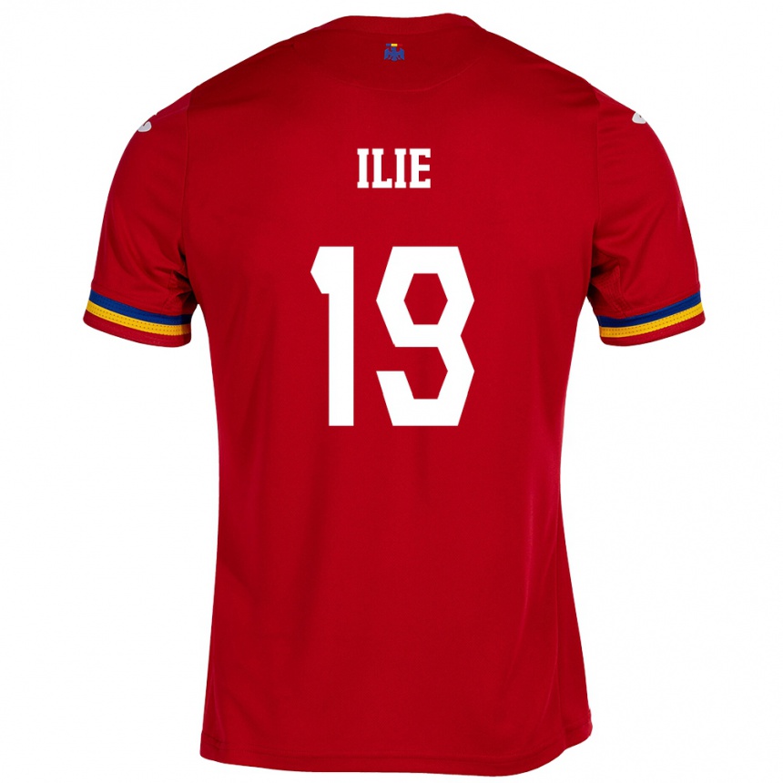 Kids Football Romania Rareș Ilie #19 Red Away Jersey 24-26 T-Shirt Za