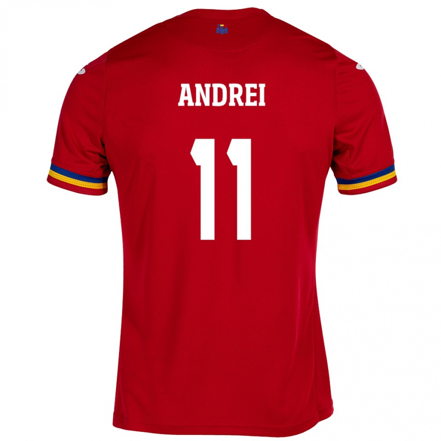 Kids Football Romania Doru Andrei #11 Red Away Jersey 24-26 T-Shirt Za