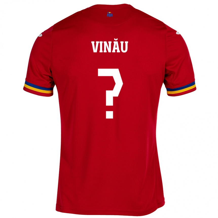 Kids Football Romania Eric Vînău #0 Red Away Jersey 24-26 T-Shirt Za