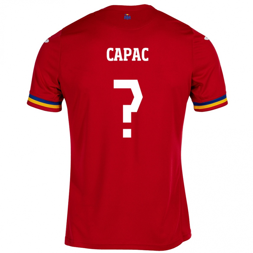 Kids Football Romania Alexandru Capac #0 Red Away Jersey 24-26 T-Shirt Za