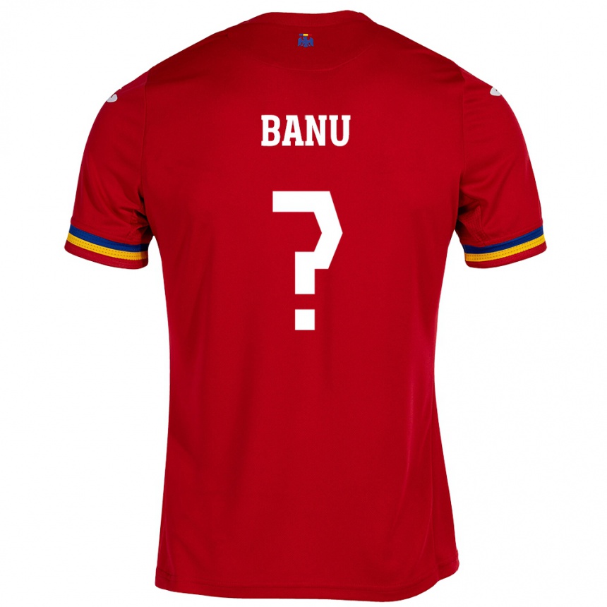 Kids Football Romania Luca Banu #0 Red Away Jersey 24-26 T-Shirt Za