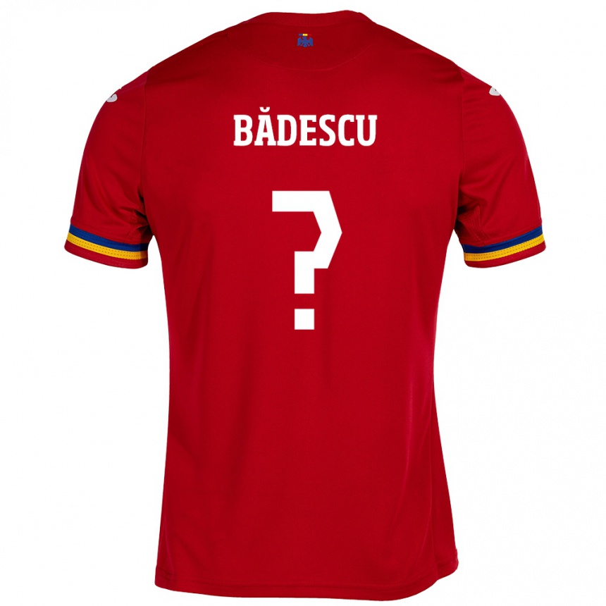 Kids Football Romania Robert Bădescu #0 Red Away Jersey 24-26 T-Shirt Za