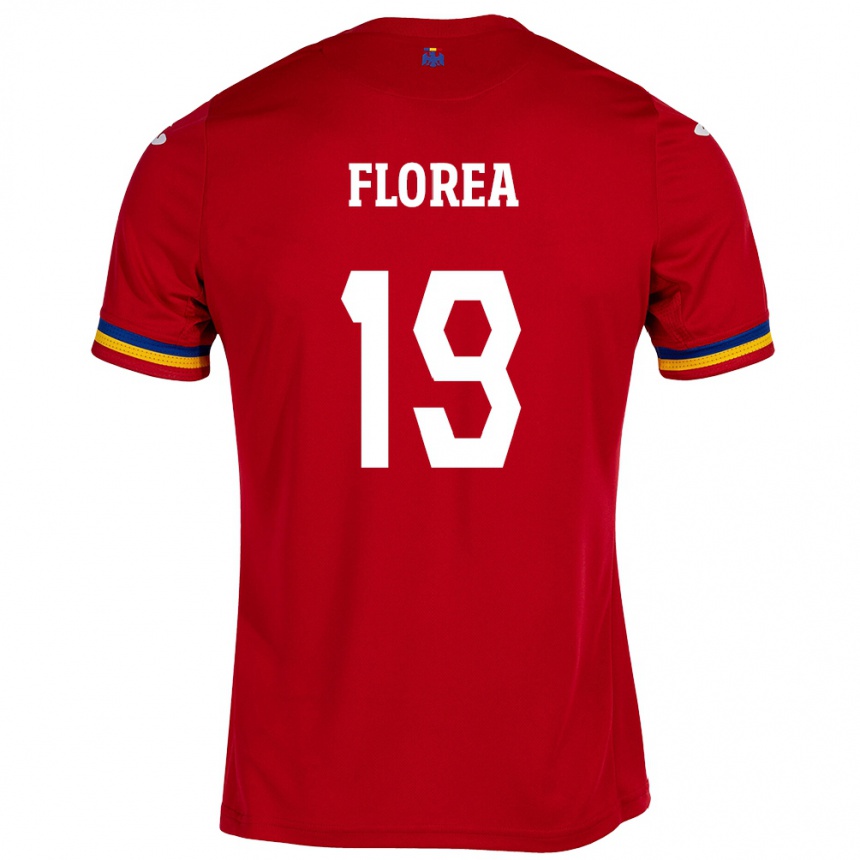 Kids Football Romania Răzvan Florea #19 Red Away Jersey 24-26 T-Shirt Za