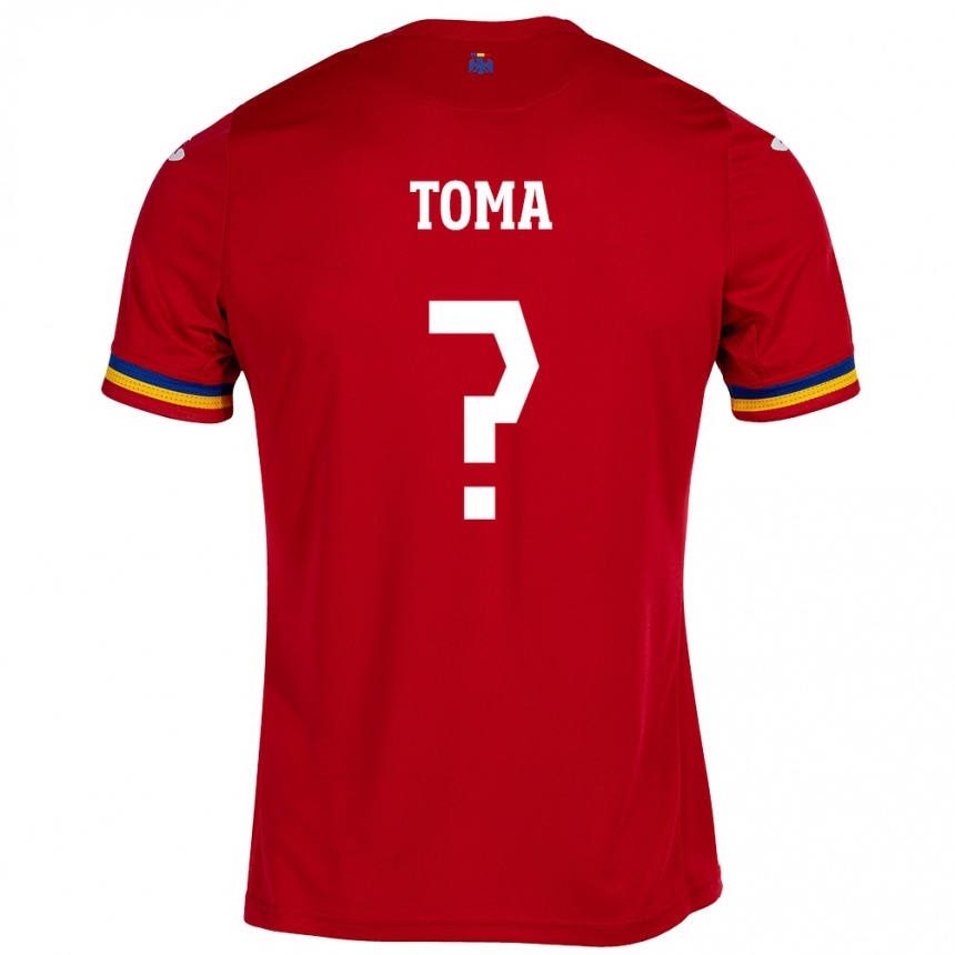 Kids Football Romania Mihai Toma #0 Red Away Jersey 24-26 T-Shirt Za