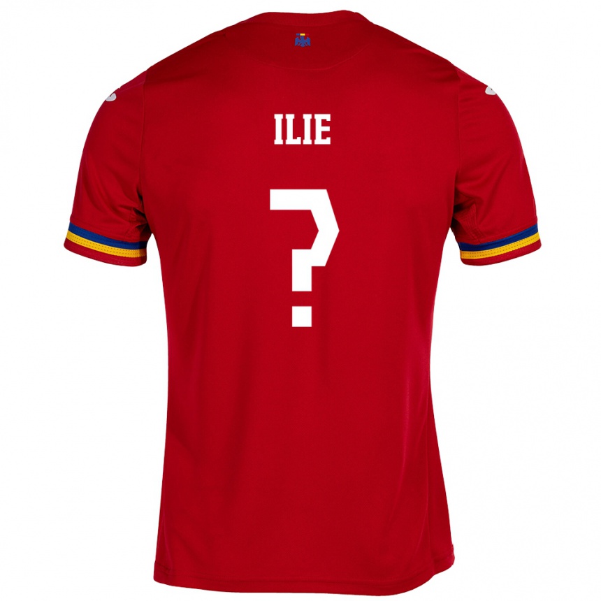 Kids Football Romania Mario Ilie #0 Red Away Jersey 24-26 T-Shirt Za