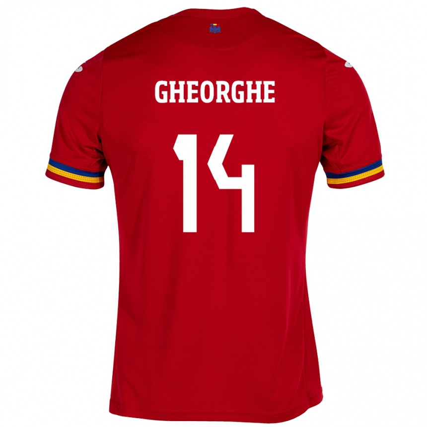 Kids Football Romania Costyn Gheorghe #14 Red Away Jersey 24-26 T-Shirt Za