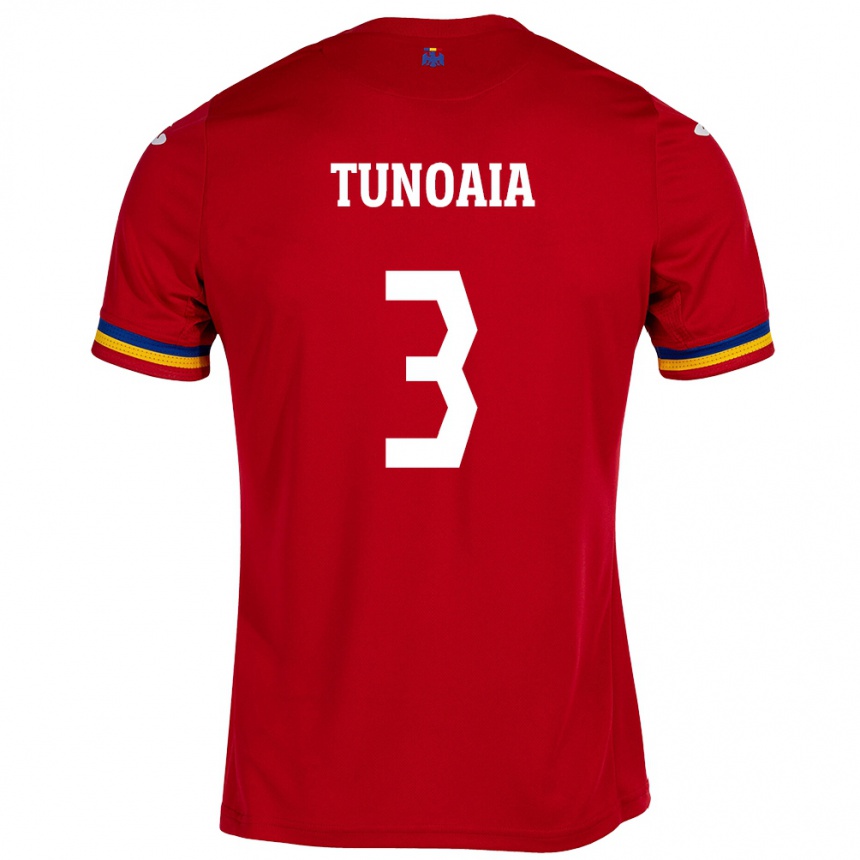 Kids Football Romania Alexandra Tunoaia #3 Red Away Jersey 24-26 T-Shirt Za