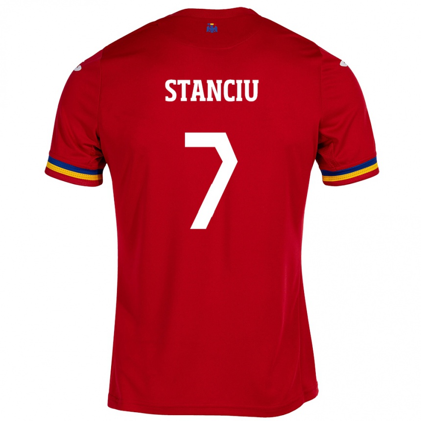 Kids Football Romania Ana Maria Stanciu #7 Red Away Jersey 24-26 T-Shirt Za