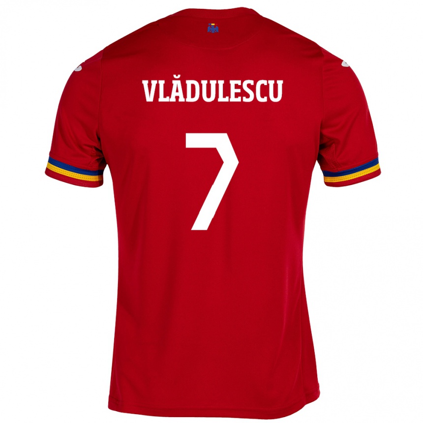 Kids Football Romania Ana Maria Vlădulescu #7 Red Away Jersey 24-26 T-Shirt Za