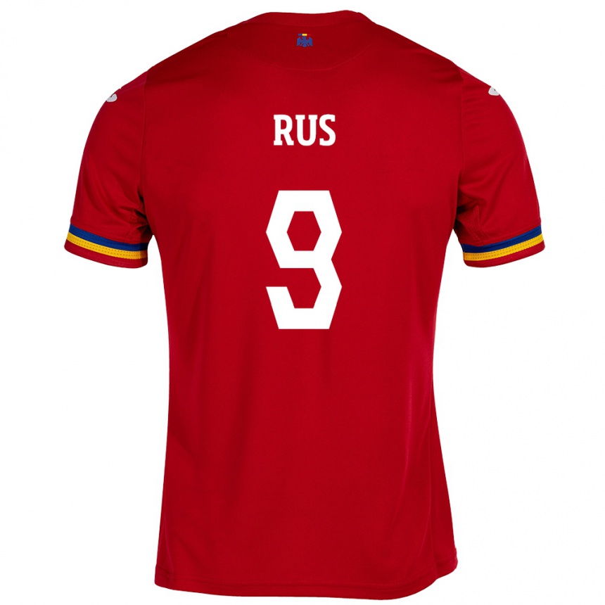 Kids Football Romania Laura Rus #9 Red Away Jersey 24-26 T-Shirt Za