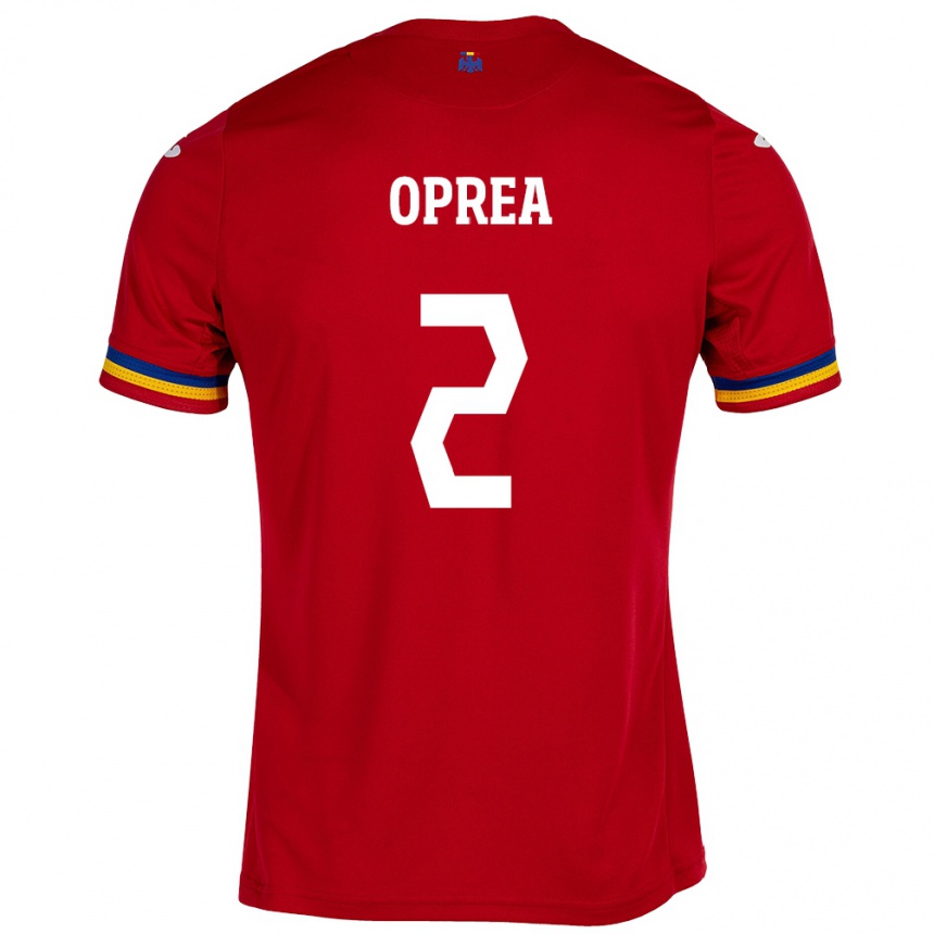 Kids Football Romania Olivia Oprea #2 Red Away Jersey 24-26 T-Shirt Za