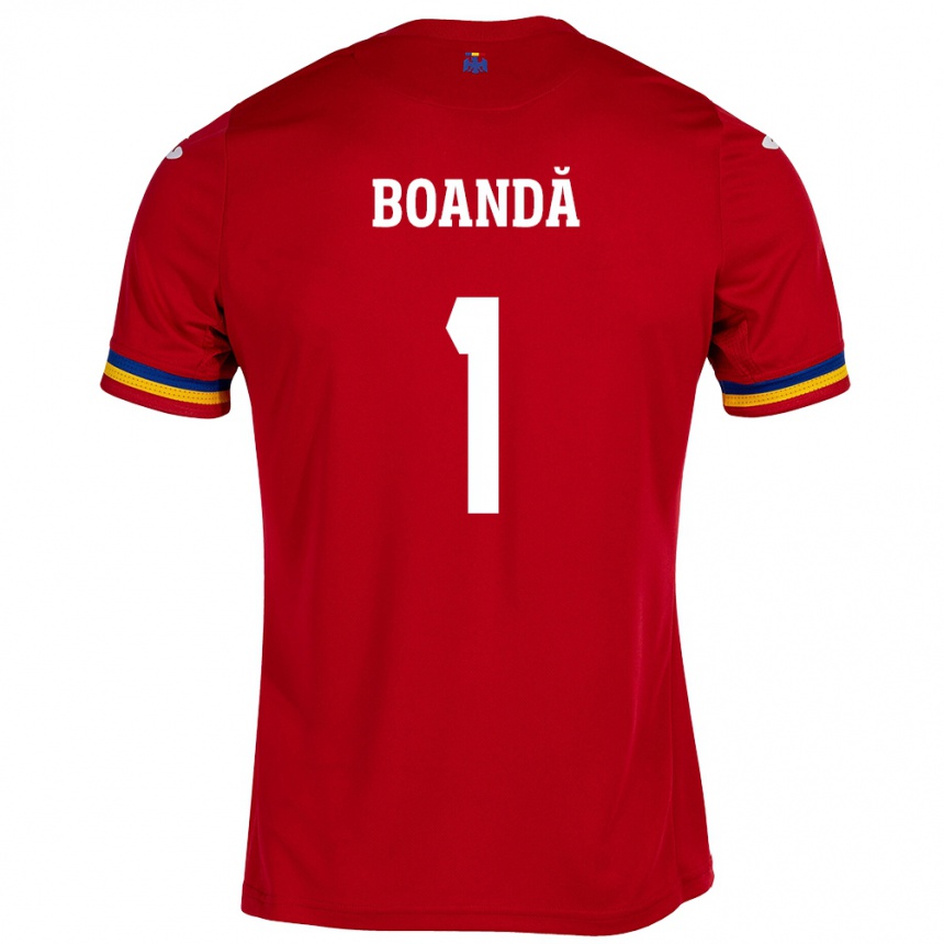 Kids Football Romania Lavinia Boandă #1 Red Away Jersey 24-26 T-Shirt Za