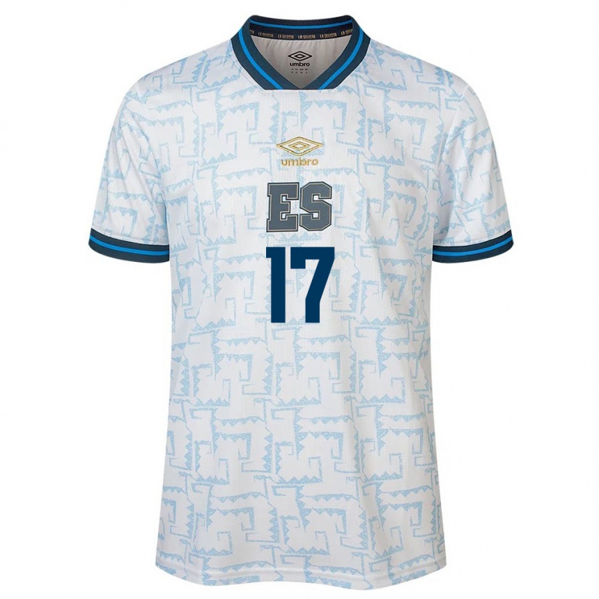 Kids Football El Salvador Eduardo Rivas #17 White Away Jersey 24-26 T-Shirt Za