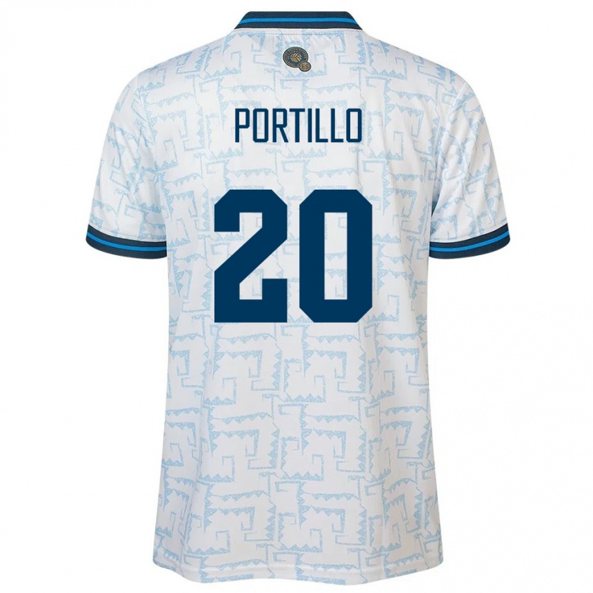 Kids Football El Salvador Isaac Portillo #20 White Away Jersey 24-26 T-Shirt Za