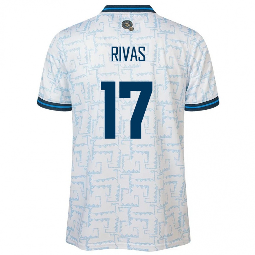 Kids Football El Salvador Eduardo Rivas #17 White Away Jersey 24-26 T-Shirt Za