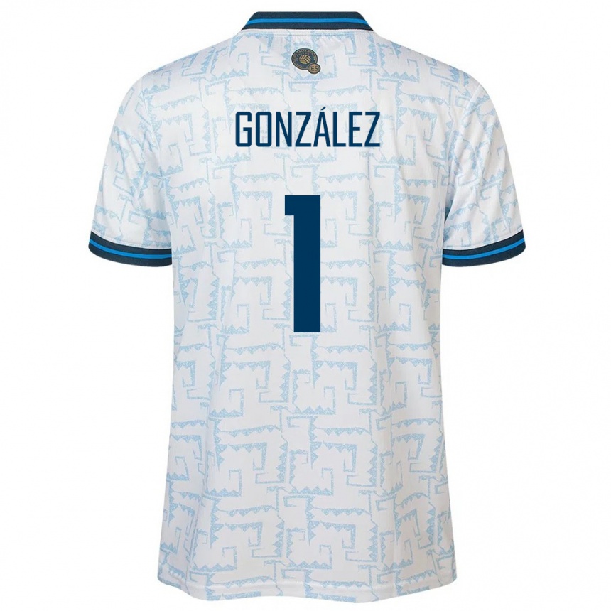 Kids Football El Salvador Mario González #1 White Away Jersey 24-26 T-Shirt Za