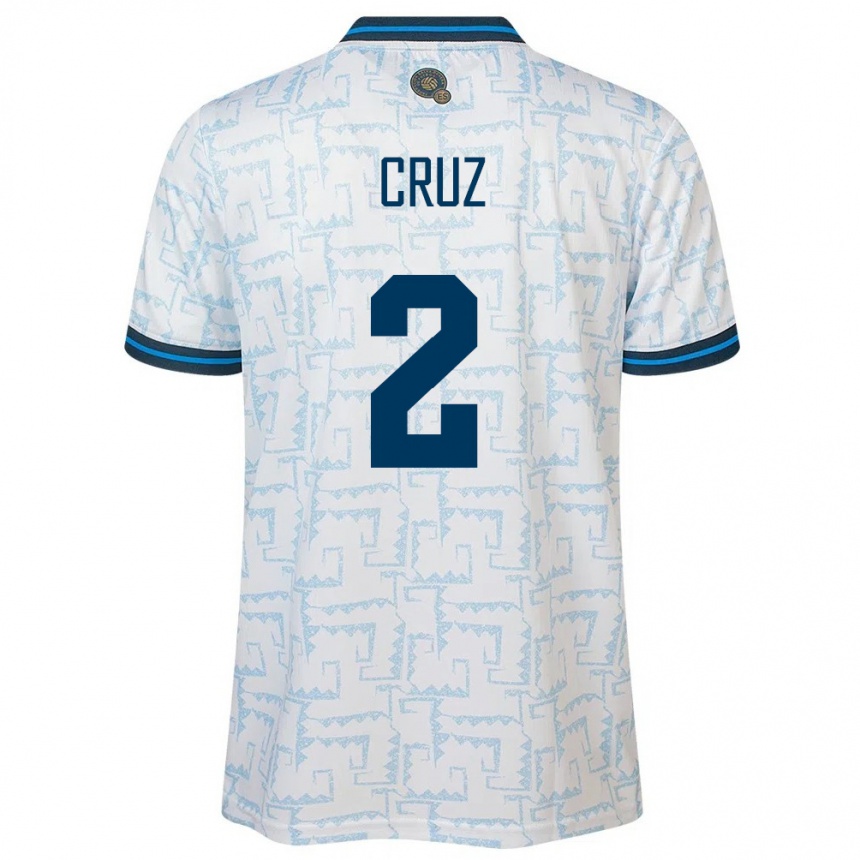 Kids Football El Salvador Melvin Cruz #2 White Away Jersey 24-26 T-Shirt Za