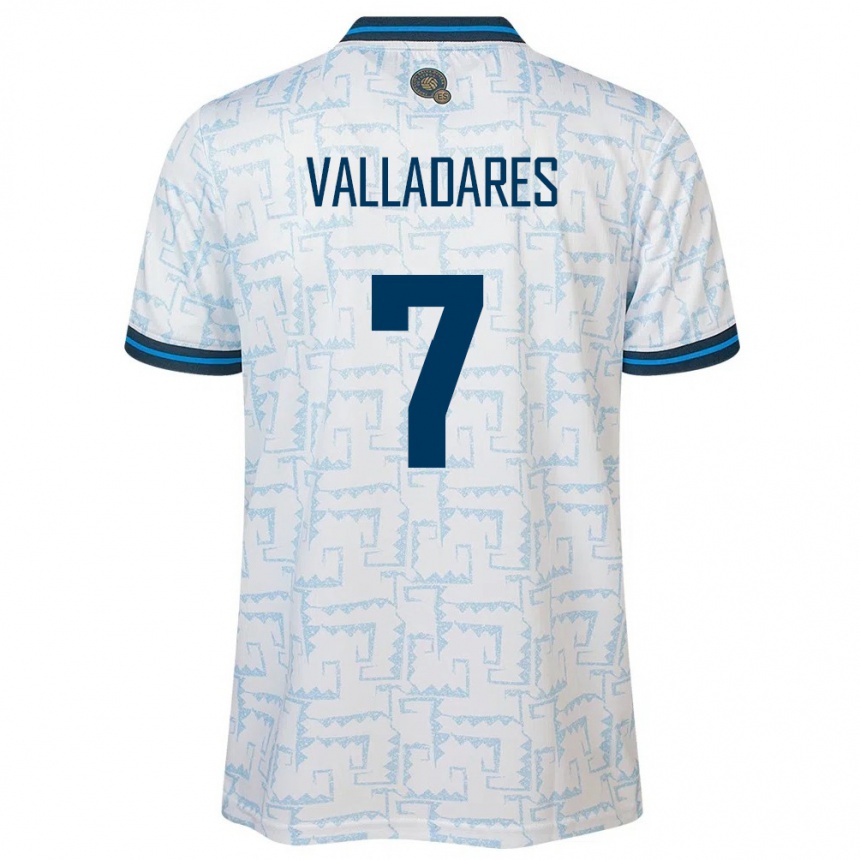 Kids Football El Salvador Jefferson Valladares #7 White Away Jersey 24-26 T-Shirt Za