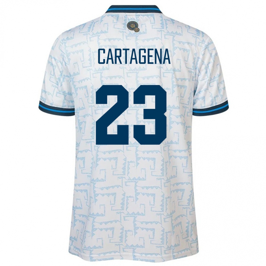 Kids Football El Salvador Melvin Cartagena #23 White Away Jersey 24-26 T-Shirt Za