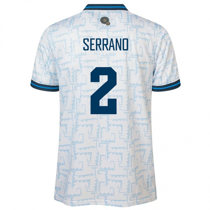 Kids Football El Salvador Alejandro Serrano #2 White Away Jersey 24-26 T-Shirt Za