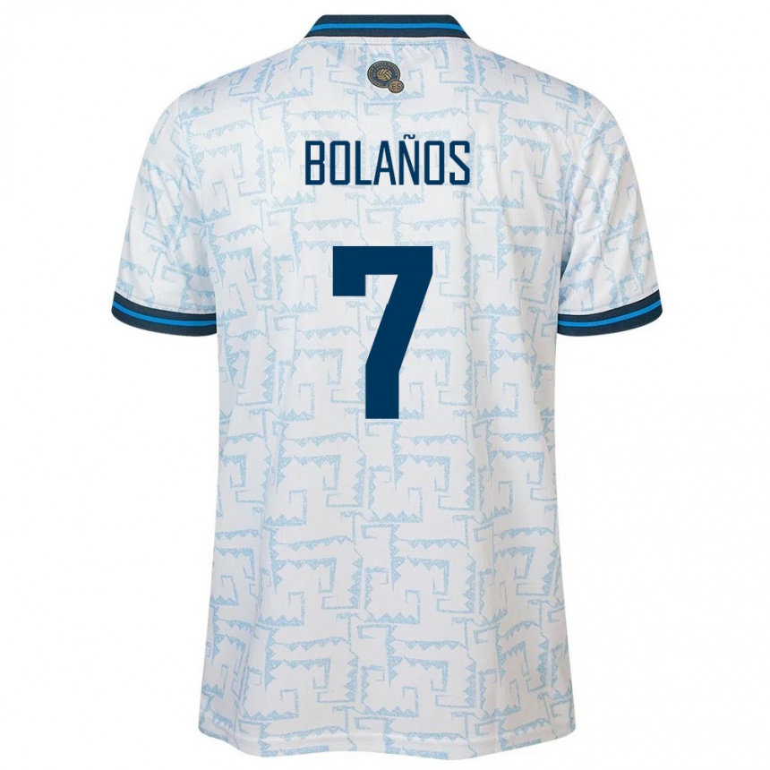 Kids Football El Salvador Javier Bolaños #7 White Away Jersey 24-26 T-Shirt Za