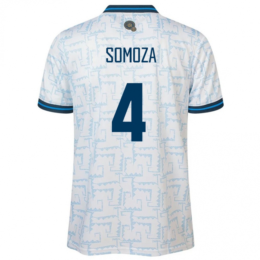 Kids Football El Salvador Néstor Somoza #4 White Away Jersey 24-26 T-Shirt Za