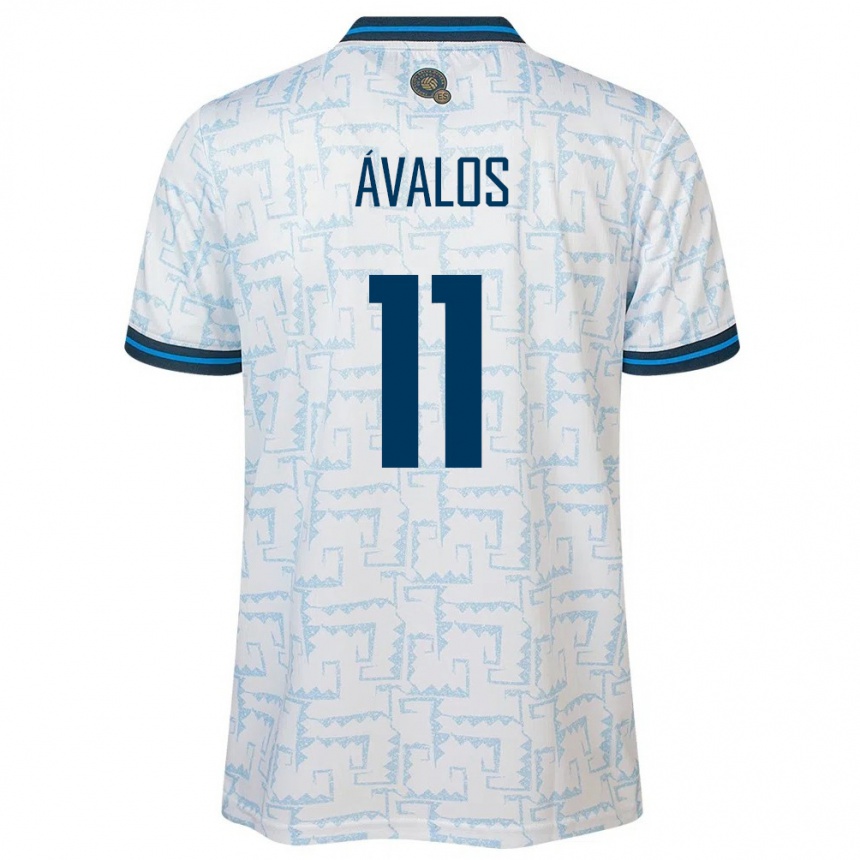 Kids Football El Salvador Raúl Ávalos #11 White Away Jersey 24-26 T-Shirt Za