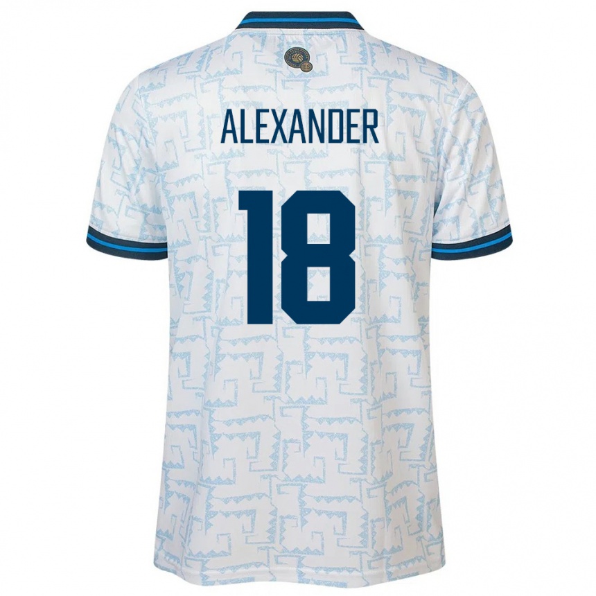 Kids Football El Salvador Alexander Aguilar #18 White Away Jersey 24-26 T-Shirt Za