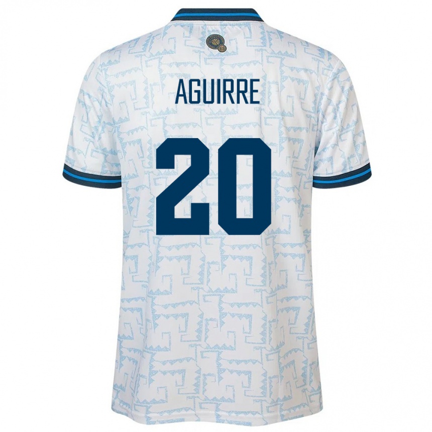 Kids Football El Salvador Jonathan Aguirre #20 White Away Jersey 24-26 T-Shirt Za