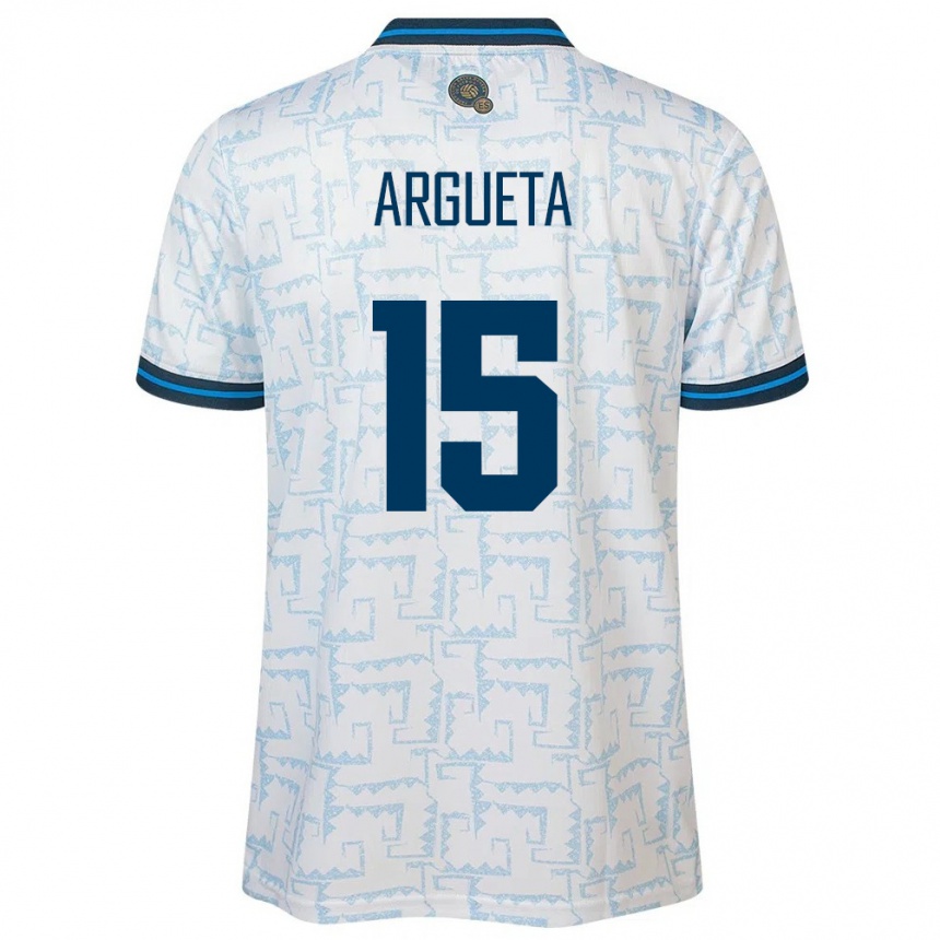 Kids Football El Salvador Germán Argueta #15 White Away Jersey 24-26 T-Shirt Za