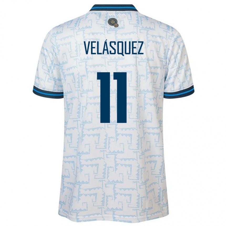 Kids Football El Salvador Jackeline Velásquez #11 White Away Jersey 24-26 T-Shirt Za