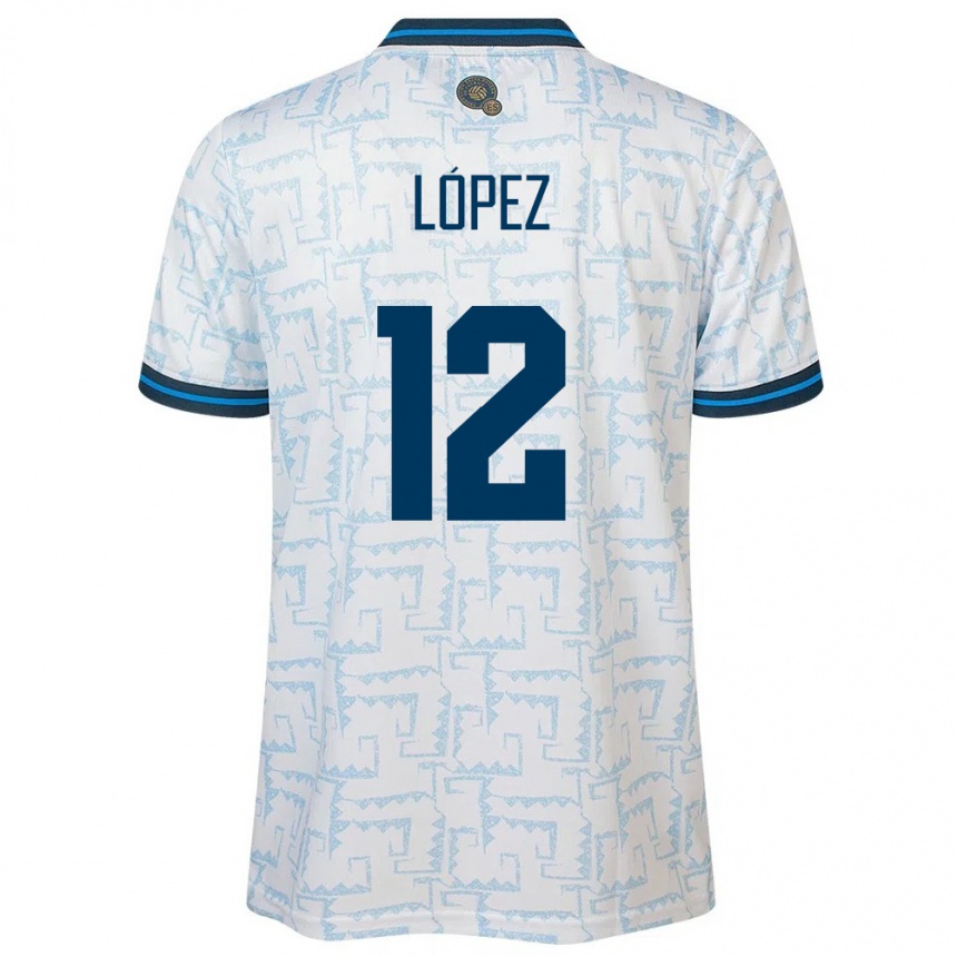 Kids Football El Salvador Abigaíl López #12 White Away Jersey 24-26 T-Shirt Za