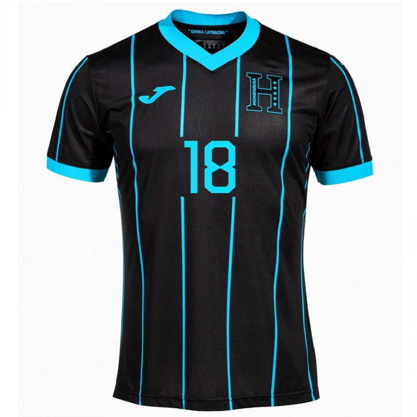 Kids Football Honduras Johan Navas #18 Black Away Jersey 24-26 T-Shirt Za