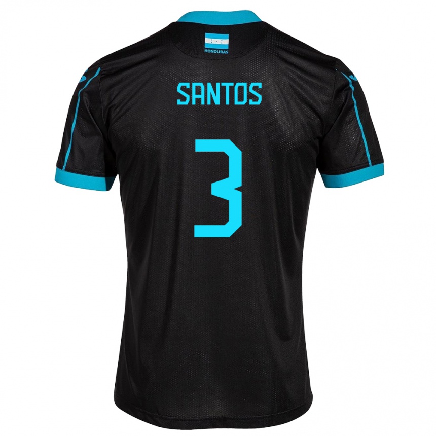 Kids Football Honduras Marcelo Santos #3 Black Away Jersey 24-26 T-Shirt Za