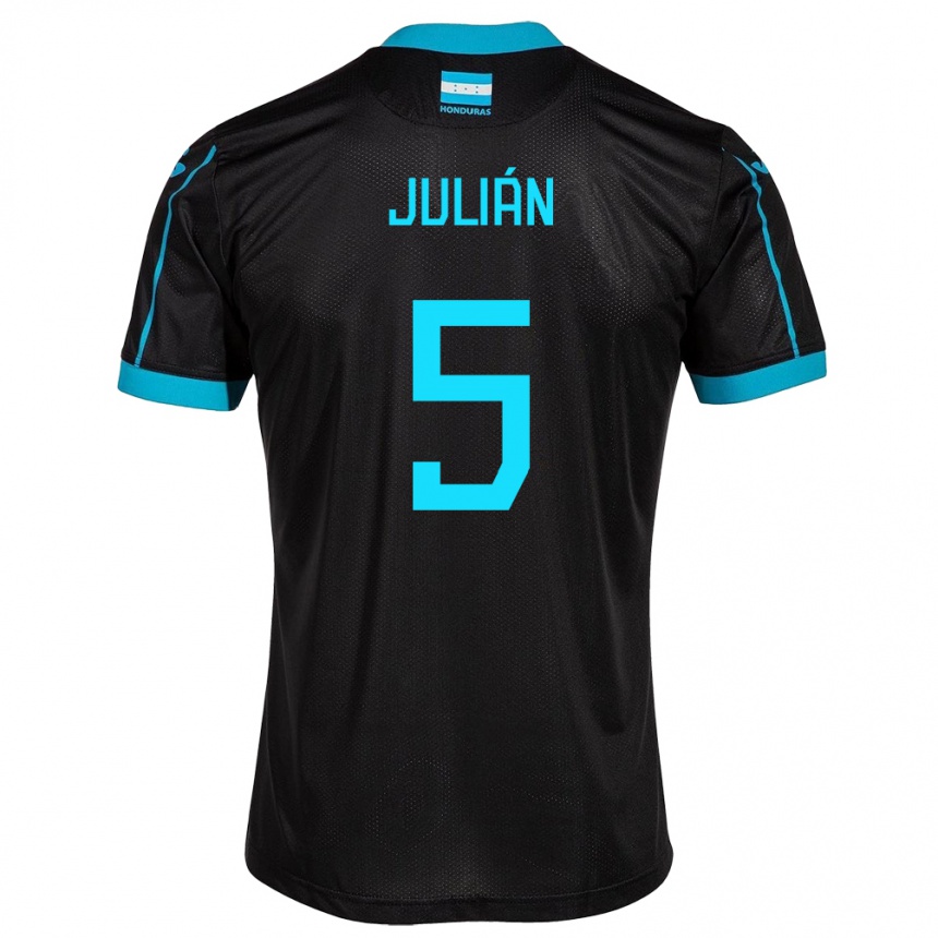 Kids Football Honduras Julián Martínez #5 Black Away Jersey 24-26 T-Shirt Za