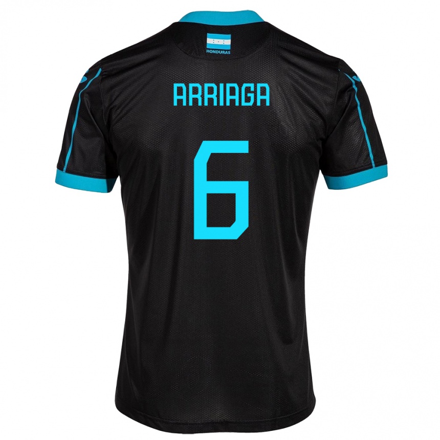 Kids Football Honduras Javier Arriaga #6 Black Away Jersey 24-26 T-Shirt Za