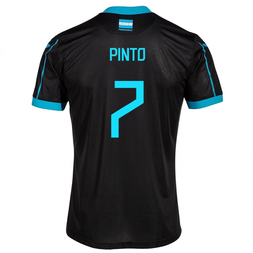 Kids Football Honduras José Pinto #7 Black Away Jersey 24-26 T-Shirt Za