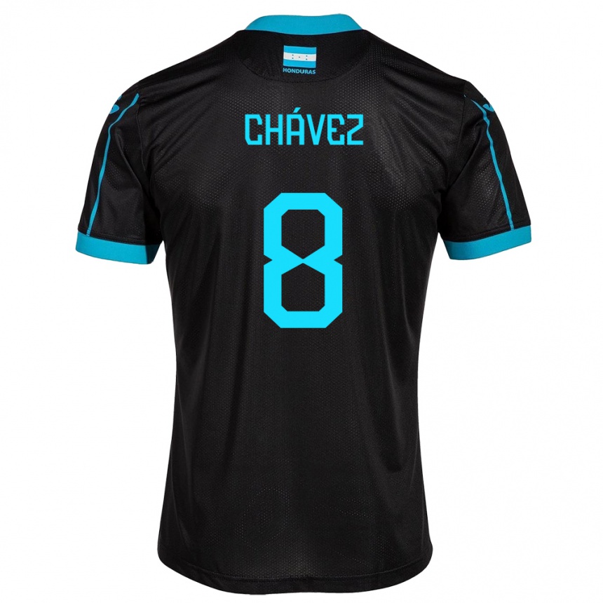 Kids Football Honduras Gerson Chávez #8 Black Away Jersey 24-26 T-Shirt Za